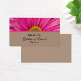 Roze Gerber Daisy Wedding Favor Labels Visitekaartje