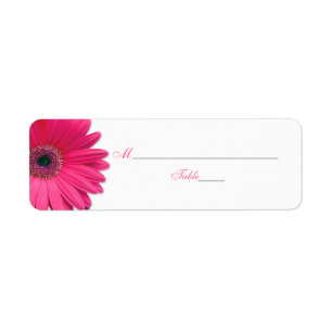 Roze Gerber Daisy Wedding Place Card Labels