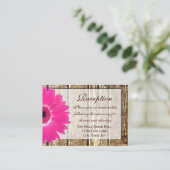 Roze Gerber Daisy Wedding Reception Direction Card Informatiekaartje (Staand voorkant)