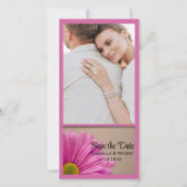 Roze Gerber Daisy Wedding Save the Date Photo Card (Voorkant)