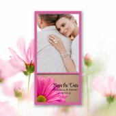 Roze Gerber Daisy Wedding Save the Date Photo Card