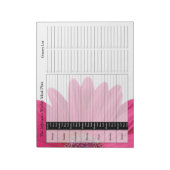 Roze Gerber Daisy Weekly Personalized Meal Planner Notitieblok (Linkerzijde)