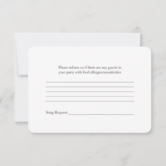 Roze Gerber Daisy Zwarte Lint Trouw RSVP (Achterkant)