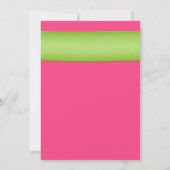 Roze Gerber Green Floral Damask Wedding Invitation Kaart (Achterkant)