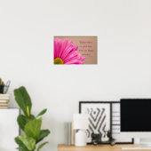 Roze Gerber Madelief Mirakels Poster (Thuiskantoor)