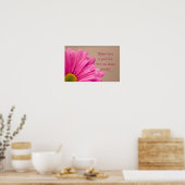 Roze Gerber Madelief Mirakels Poster (Keuken)