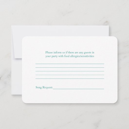 Roze Gerber Madeliefje Turquoise Lint Trouw RSVP (Achterkant)