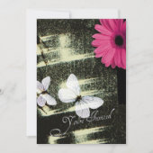 Roze Gerber Madeliefje Vlinder Droom Verjaardagsfe Kaart (Voorkant)