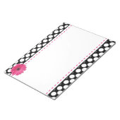 Roze gerber maisy zwart-witte stip notitieblok (Schuin)