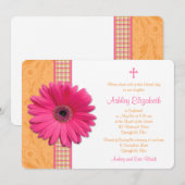 Roze Gerber Oranje Pset Confirmation Kaart (Voorkant / Achterkant)
