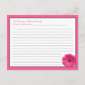 Roze Gerber Recipe Kaart voor een succesvol huweli (Achterkant)