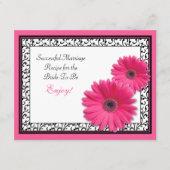Roze Gerber Recipe Kaart voor een succesvol huweli (Voorkant)