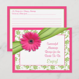 Roze Gerber Recipe Kaart voor een succesvol huweli