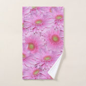 Roze Gerbera bloemen, badkamer handdoek set, (Handdoek)