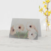 Roze Gerbera bloemen verjaardag Kaart (Gele Bloem)