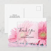 Roze Gerbera Daisies Elegant Foto bedankt Briefkaart (Voorkant / Achterkant)