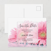 Roze Gerbera Daisies Elegant Photo Save the Date Uitnodiging Briefkaart (Voorkant / Achterkant)