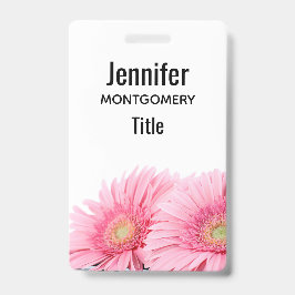 Roze Gerbera Daisies Elegant Photography Badge