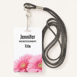 Roze Gerbera Daisies Elegant Photography Badge
