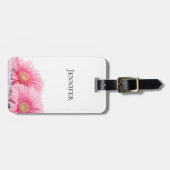 Roze Gerbera Daisies Elegant Photography Bagagelabel (Voorkant horizontaal)