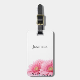 Roze Gerbera Daisies Elegant Photography Bagagelabel