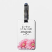 Roze Gerbera Daisies Elegant Photography Bagagelabel (Achterkant verticaal)