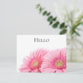 Roze Gerbera Daisies Elegant Photography Briefkaart (Staand voorkant)