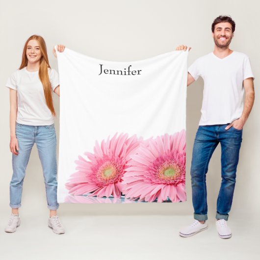 Roze Gerbera Daisies Elegant Photography Fleece Deken (In situ)