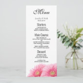 Roze Gerbera Daisies Elegant Photography Kaart (Staand voorkant)