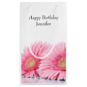 Roze Gerbera Daisies Elegant Photography Klein Cadeauzakje (Achterkant)