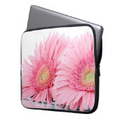 Roze Gerbera Daisies Elegant Photography Laptop Sleeve (Voorkant Links)