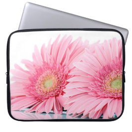Roze Gerbera Daisies Elegant Photography Laptop Sleeve