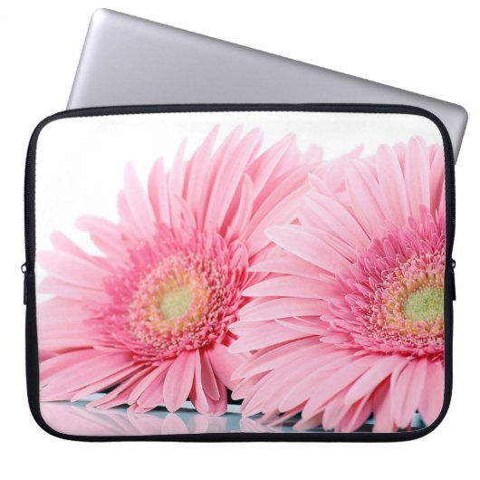 Roze Gerbera Daisies Elegant Photography Laptop Sleeve (Voorkant)
