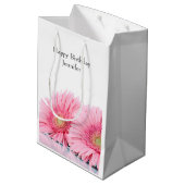 Roze Gerbera Daisies Elegant Photography Medium Cadeauzakje (Achterkant Gekanteld)