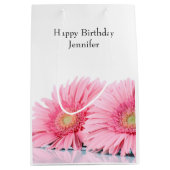 Roze Gerbera Daisies Elegant Photography Medium Cadeauzakje (Voorkant)