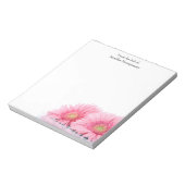 Roze Gerbera Daisies Elegant Photography Notitieblok (Linkerzijde)