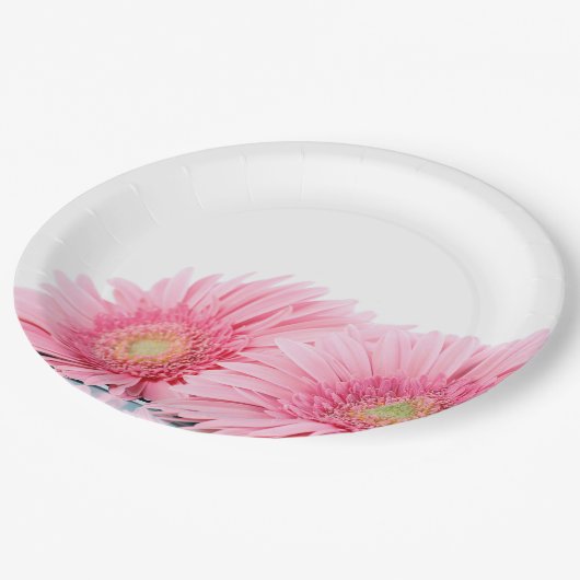 Roze Gerbera Daisies Elegant Photography Papieren Bordje (Gekanteld)