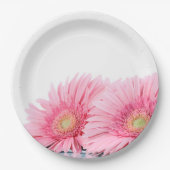 Roze Gerbera Daisies Elegant Photography Papieren Bordje (Voorkant)