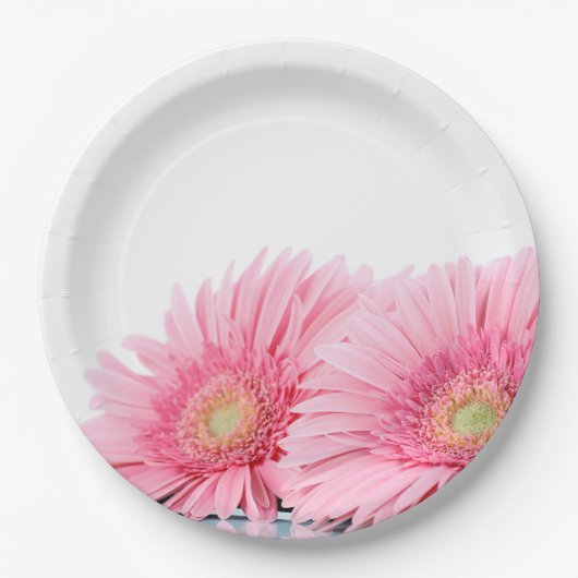 Roze Gerbera Daisies Elegant Photography Papieren Bordje (Voorkant)