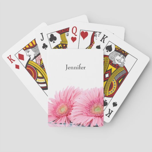 Roze Gerbera Daisies Elegant Photography Pokerkaarten (Achterkant)