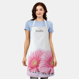 Roze Gerbera Daisies Elegant Photography Schort