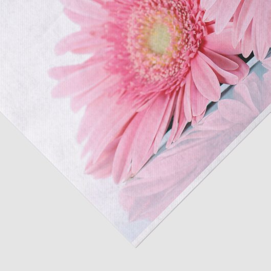 Roze Gerbera Daisies Elegant Photography Tissuepapier (Detail)