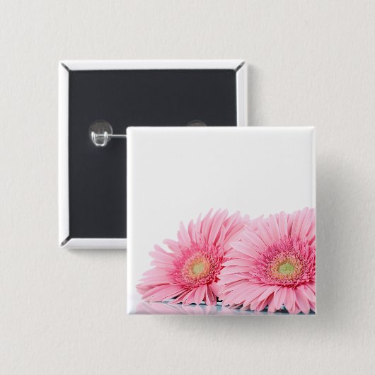 Roze Gerbera Daisies Elegant Photography Vierkante Button 5,1 Cm (Voorkant /achterkant)