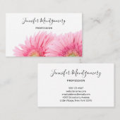 Roze Gerbera Daisies Elegant Photography Visitekaartje (Voorkant / Achterkant)