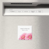 Roze Gerbera Daisies Elegant Photography Wedding Magneet (Insitu (Vaatwasser))