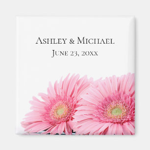 Roze Gerbera Daisies Elegant Photography Wedding Magneet