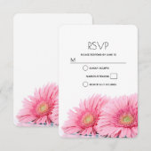 Roze Gerbera Daisies Elegant Photography Wedding RSVP Kaartje (Voorkant / Achterkant)