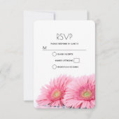 Roze Gerbera Daisies Elegant Photography Wedding RSVP Kaartje (Voorkant)