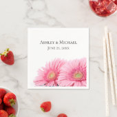 Roze Gerbera Daisies Elegant Photography Wedding Servet (Insitu)