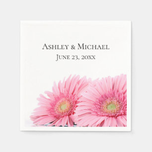 Roze Gerbera Daisies Elegant Photography Wedding Servet